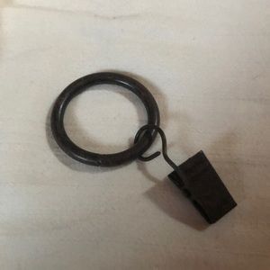 Curtain Rings With Clips - 1 1/4 inch Black